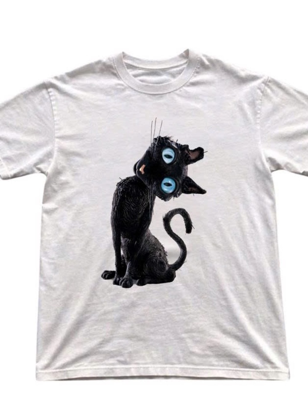 Cute Black Cat Graphic T-Shirt